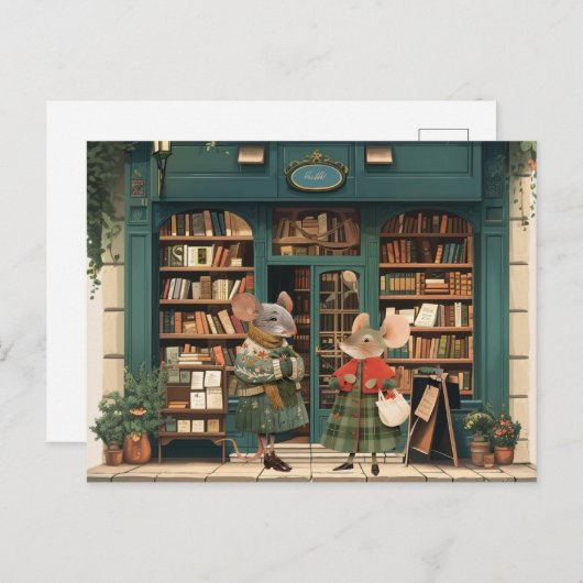 Het leven in Mice Town - Tante Tiff & Mrs Blume Briefkaart (Voorkant / Achterkant)