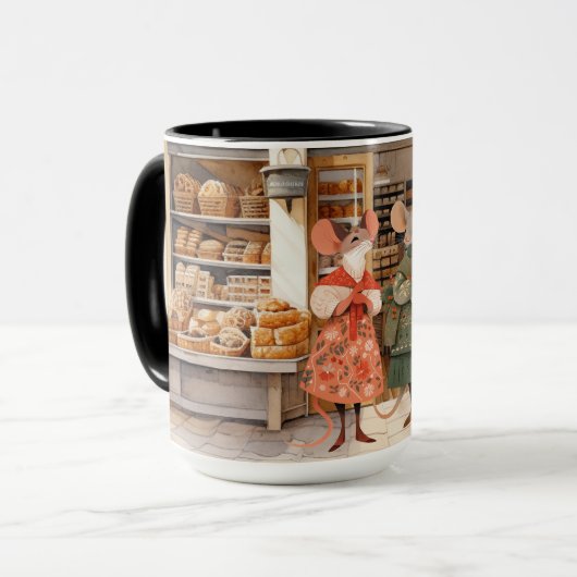 Het leven in Mice Town - Winkelen Buddies 4 Mok (Voorkant links)