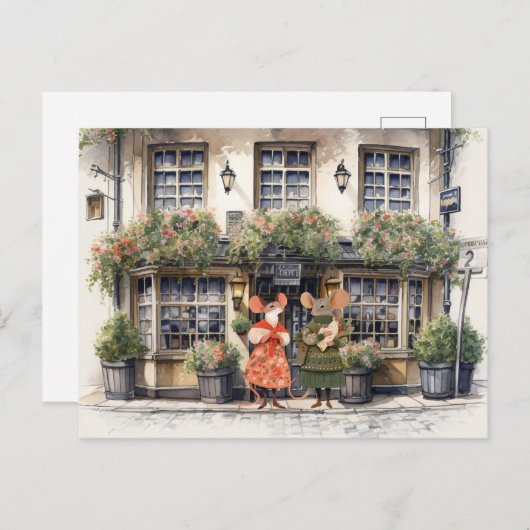 Het leven in Mice Town - Winkelen Vrienden Briefkaart (Voorkant / Achterkant)