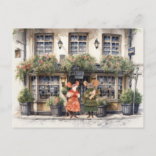 Het leven in Mice Town - Winkelen Vrienden Briefkaart (Voorkant)