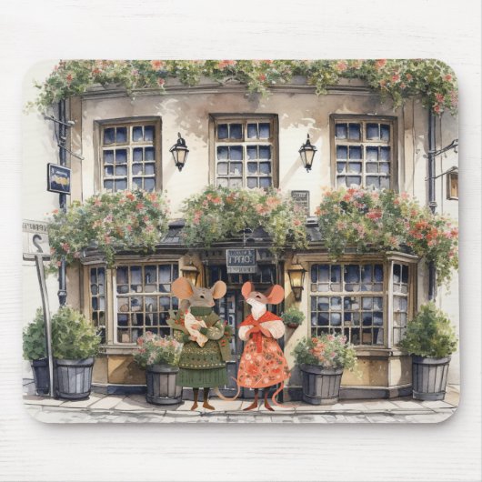 Het leven in Mice Town - Winkelen Vrienden Muismat (Voorkant)