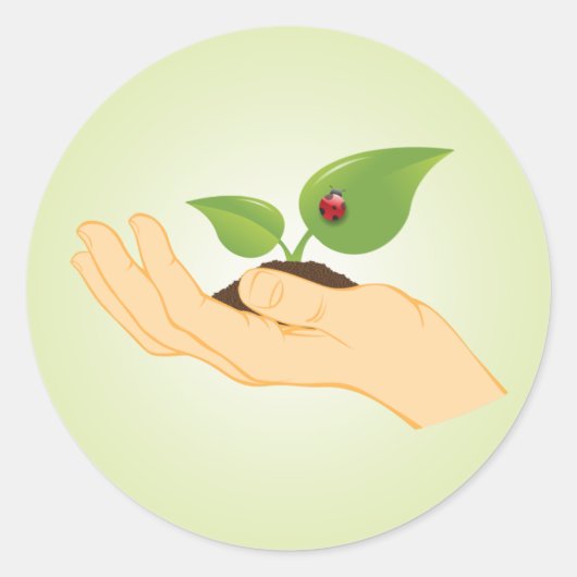 Het leven in onze handen stopt klimaatverandering ronde sticker (Voorkant)