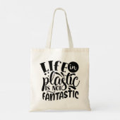Het leven in plastic is niet fantastisch! Canvas t Tote Bag (Achterkant)