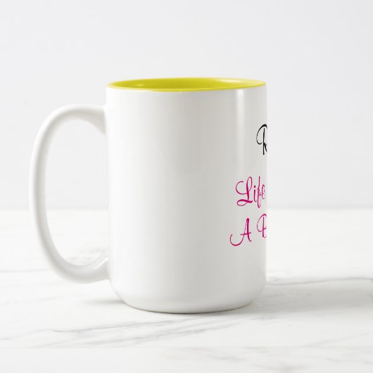 Het leven in ruste is nu echt een strand - tweekleurige koffiemok (Links)