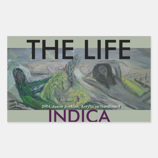 HET LEVEN INDICA RECHTHOEKIGE STICKER (Voorkant)