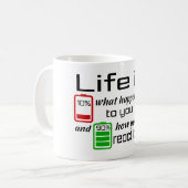 Het leven is 10% wat er met je Mok gebeurt (Voorkant links)