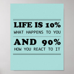 Het leven is 10% wat er met u gebeurt Motivatie Ci Poster