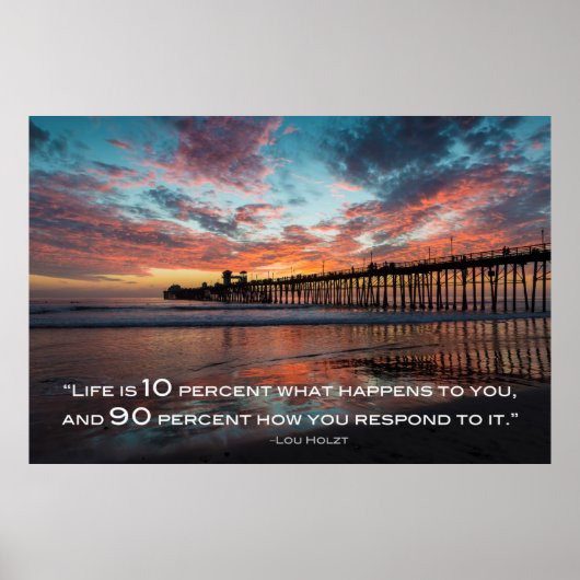 Het leven is 90 procent hoe je erop reageert poster (Voorkant)