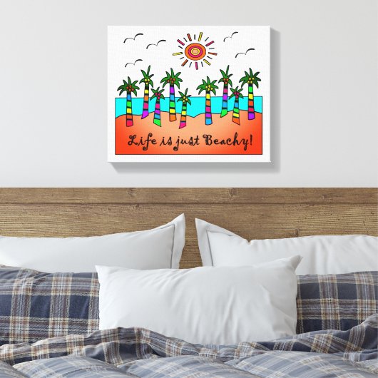 Het leven is alleen maar vleierig canvas afdruk (Insitu (Slaapkamer))