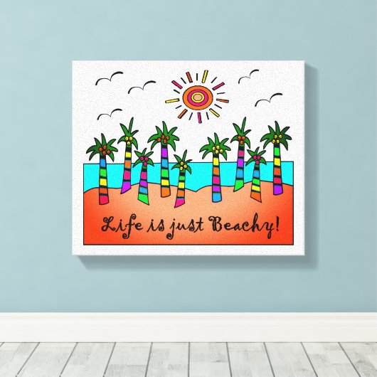 Het leven is alleen maar vleierig canvas afdruk (Insitu (Houten vloer))