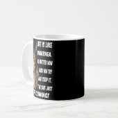 Het leven is als diarree, hoe hard je het ook prob koffiemok (Voorkant links)