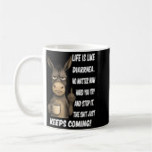 Het leven is als diarree, hoe hard je het ook prob koffiemok (Links)