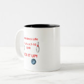 Het leven is als een 7-10-verdeling tweekleurige koffiemok (Voorkant links)