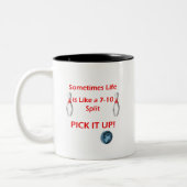 Het leven is als een 7-10-verdeling tweekleurige koffiemok (Links)