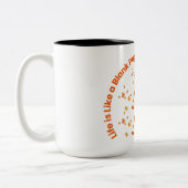 Het leven is als een blanco pagina | Inspirerend p Tweekleurige Koffiemok (Links)
