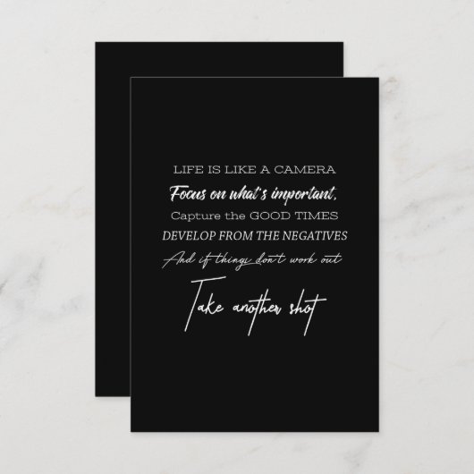 het leven is als een camera bedankkaart (Voorkant / Achterkant)