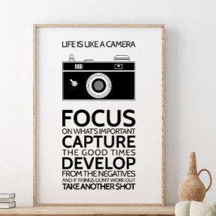 Het leven is als een camera, een Inspirerend citaa Poster