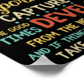 Het leven is als een camera focus op wat belangrij poster (Hoek)