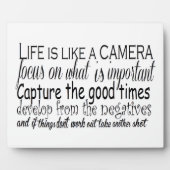 Het leven is als een camera fotoplaat (Voorkant)