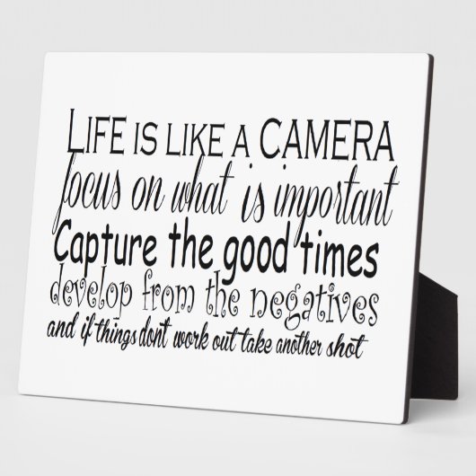 Het leven is als een camera fotoplaat (Zijkant)