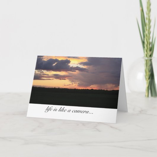 Het leven is als een camera inspirerend kaart (Voorkant)