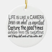 Het leven is als een camera keramisch ornament (Voorkant)