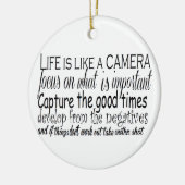 Het leven is als een camera keramisch ornament (Links)