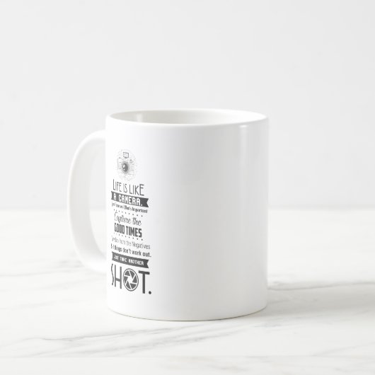 Het leven is als een camera koffiemok (Voorkant links)