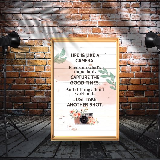 Het leven is als een camera-Motivatie levensstanda Poster