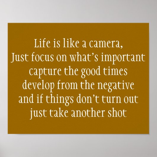 Het leven is als een camera poster (Voorkant)