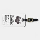 Het leven is als een camera-quote, Black Grunge Bagagelabel (Voorkant horizontaal)