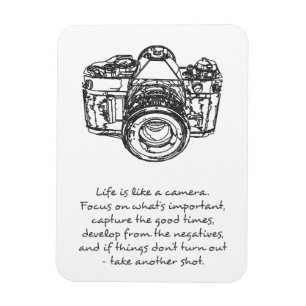 Het leven is als een camera-quote magneet