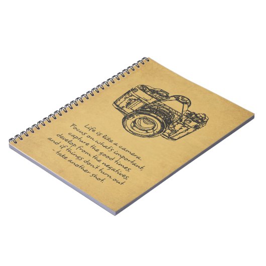 Het leven is als een camera-quote,  notitieboek (Linkerzijde)