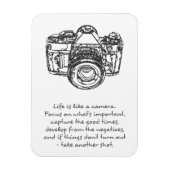 Het leven is als een citaat van een camera magneet (Verticaal)