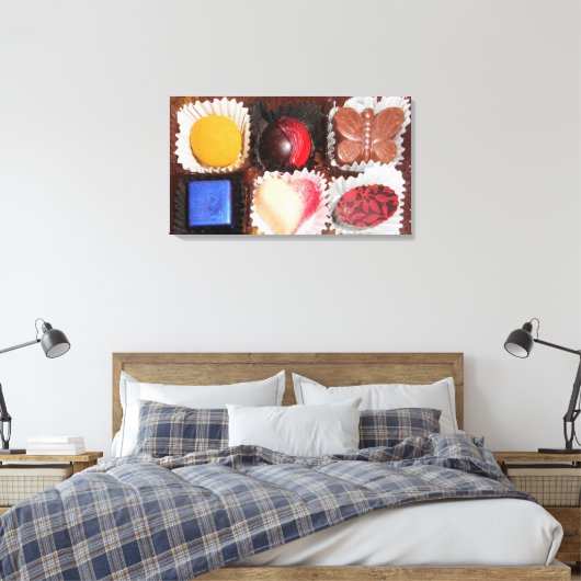 Het leven is als een doos bonbons canvas afdruk (Insitu (Slaapkamer))