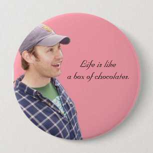 Het leven is als een doos bonbons. ronde button 4,0 cm
