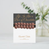 Het leven is als een doos chocolade briefkaart (Staand voorkant)