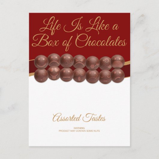 Het Leven Is Als Een Doos Chocolade Briefkaart (Voorkant)