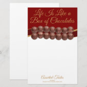 Het Leven Is Als Een Doos Chocolade Briefpapier (Voorkant / Achterkant)