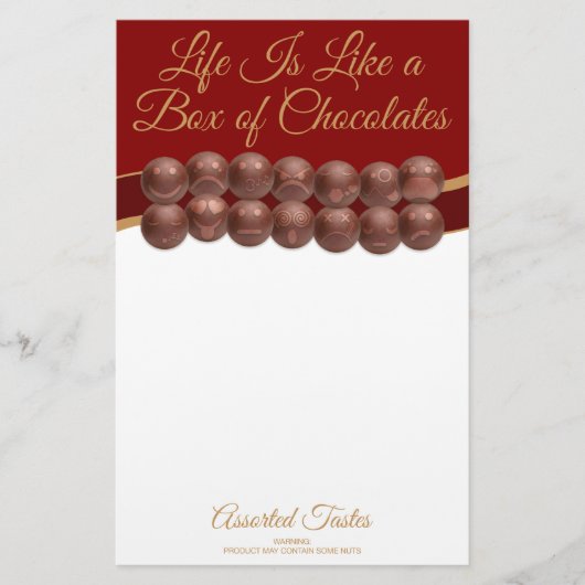 Het Leven Is Als Een Doos Chocolade Briefpapier (Voorkant)