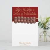 Het Leven Is Als Een Doos Chocolade Briefpapier (Staand voorkant)