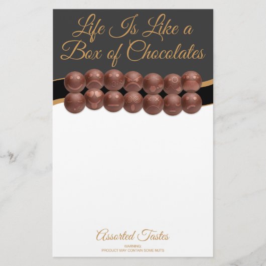 Het Leven Is Als Een Doos Chocolade Briefpapier (Voorkant)