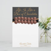 Het Leven Is Als Een Doos Chocolade Briefpapier (Staand voorkant)