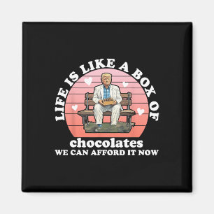 Het leven is als een doos chocolade die we ons kun magneet