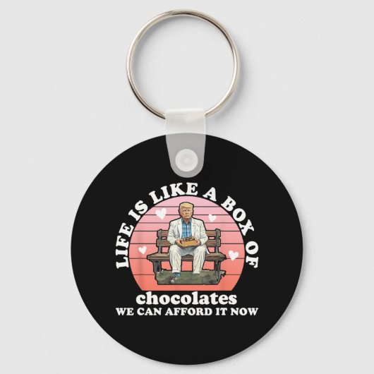 Het leven is als een doos chocolade die we ons kun sleutelhanger (Voorkant)