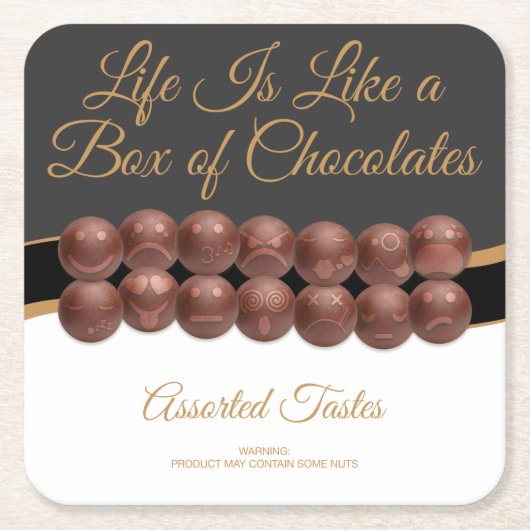 Het Leven Is Als Een Doos Chocolade Kartonnen Onderzetters (Voorkant)