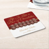 Het Leven Is Als Een Doos Chocolade Kartonnen Onderzetters (Schuin)