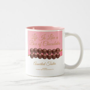 Het Leven Is Als Een Doos Chocolade Tweekleurige Koffiemok