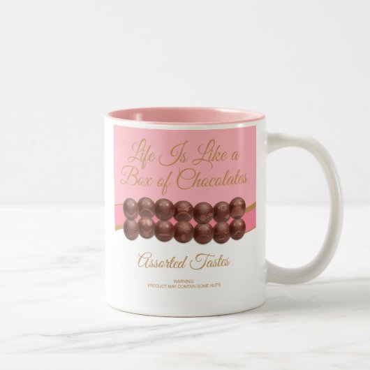 Het Leven Is Als Een Doos Chocolade Tweekleurige Koffiemok (Rechts)