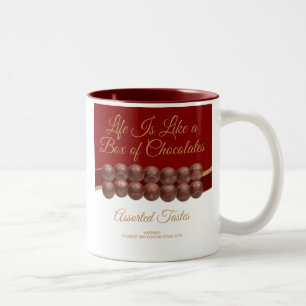 Het Leven Is Als Een Doos Chocolade Tweekleurige Koffiemok